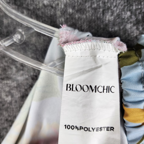 BloomChic Floral Maxi Dress Women Size 18-20 Blue Smocked Square Neck Pockets - Picture 10 of 10